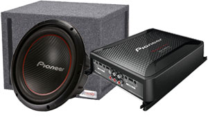 Pioneer Single 12 inch Sub in Ported Box with Pioneer Amp